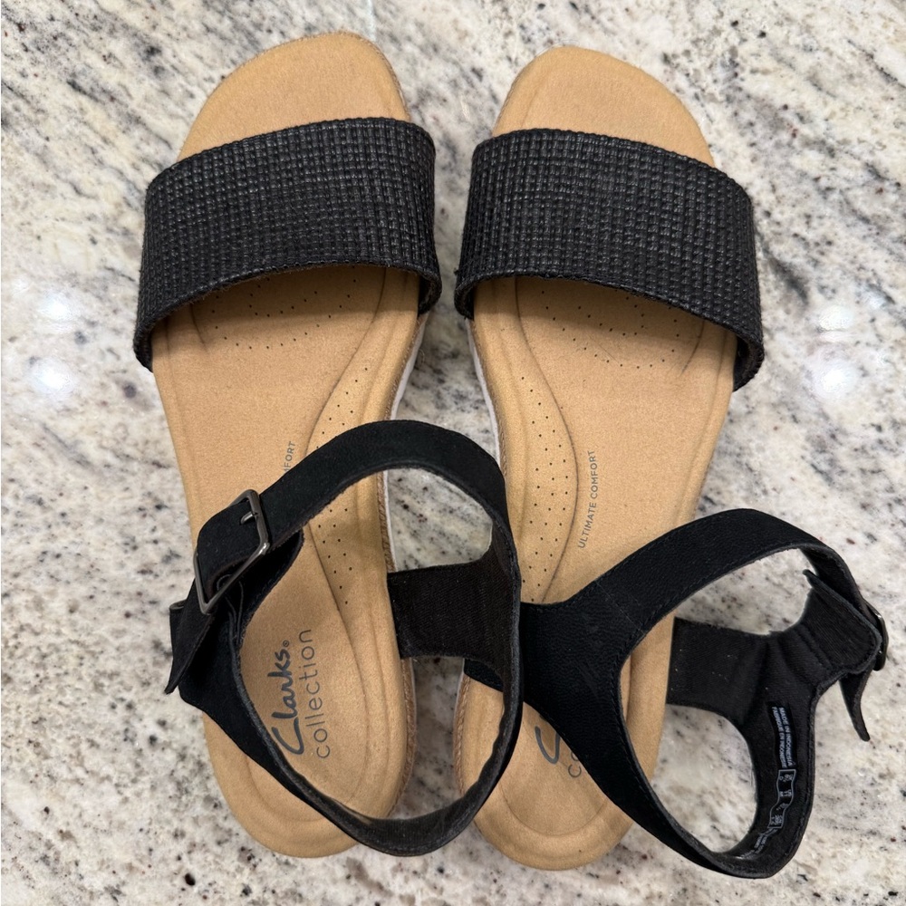 Clark’s Lana Shore Black Platform Sandals - size 11 - Picture 2 of 7